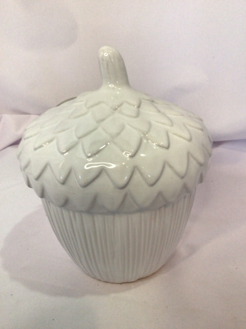 White Ceramic Acorn Figurine