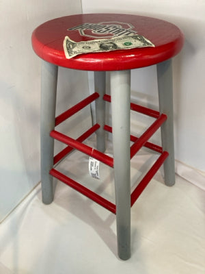 Painted OSU Red/Gray Barstool/Bar Stool