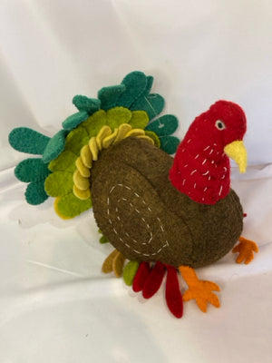 Brown/Multi Felt Stuffed Turkey Holiday Item