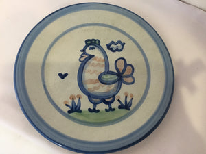 M.A. Hadley Gray/Blue Pottery Dinner Plate