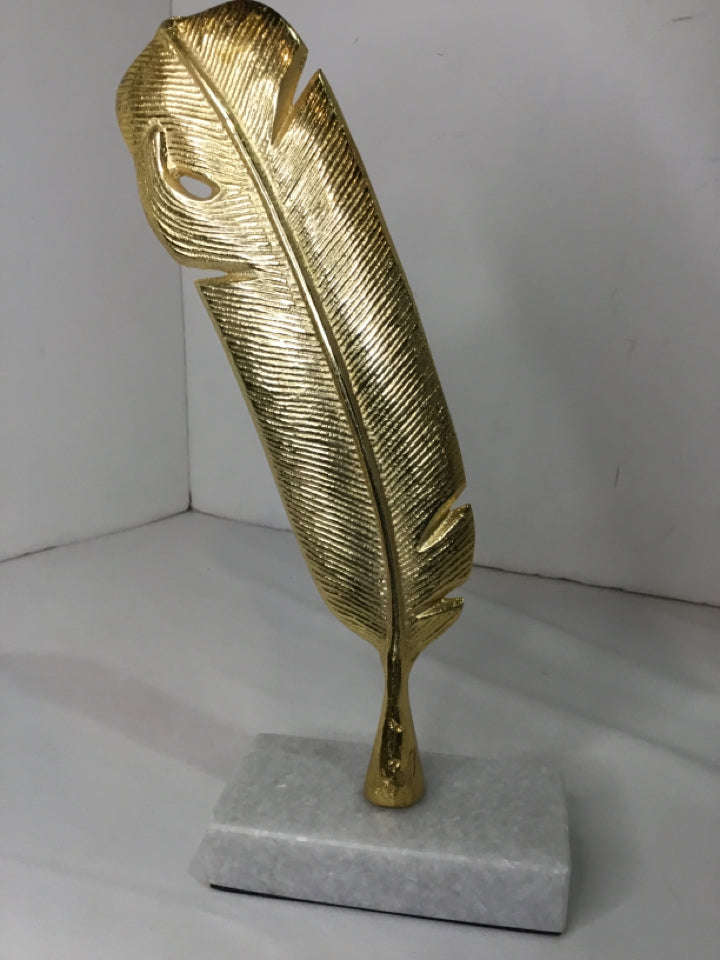 Gold Metal Feather Statue