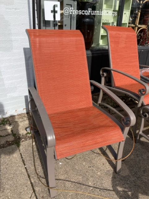 Net Retailers Outdoor/Outside Mesh Recliner Orange Chair 9239DY68