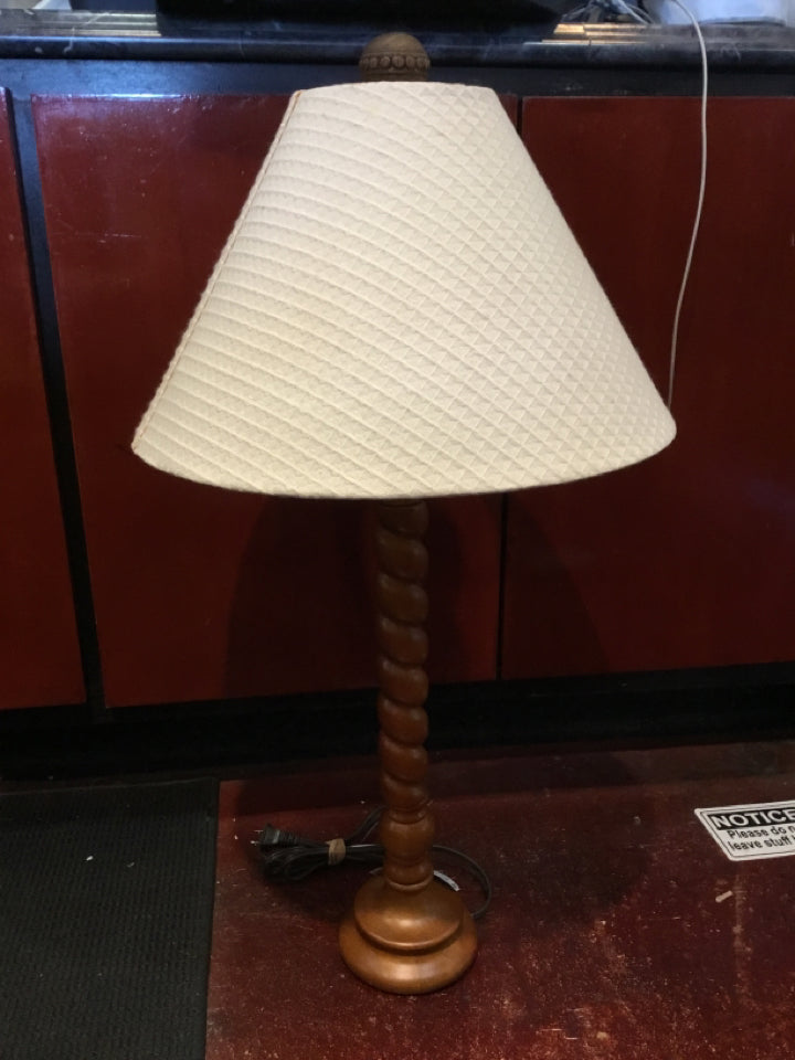 Brown Wood Twisted Lamp