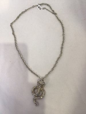 Silver Snake Rhinestone Necklace