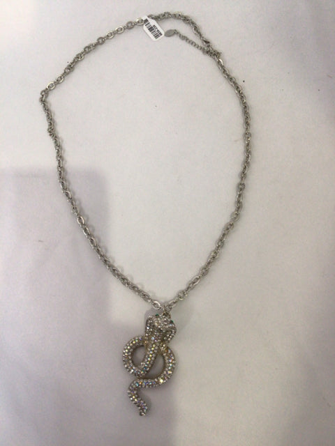 Silver Snake Rhinestone Necklace