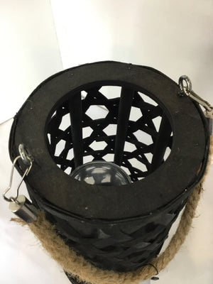 Bohemian Black Wood Lantern