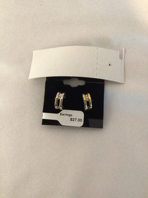 Gold Hoops Cubic Zirconia Earrings