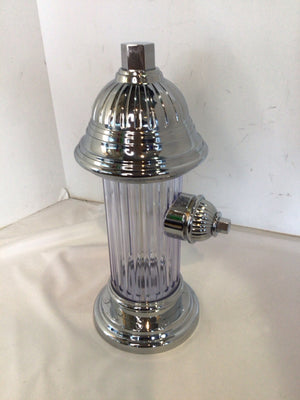 Clear/Silver Glass/Metal Fire Hydrant Beverage Dispenser