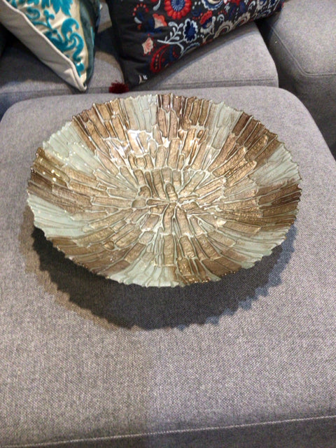 Silver/Brown Glass Bowl