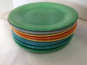 Fiestaware Vintage Set of 7 Multi Stoneware Salad Plate Set