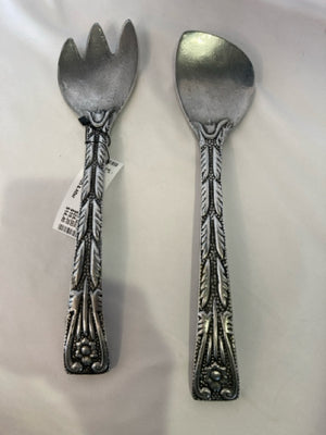 Salad Silver Metal Fork and Spoon Silverware