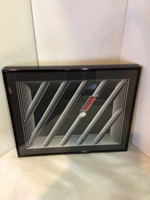 Shadow Box Black/Red Abstract Framed Art