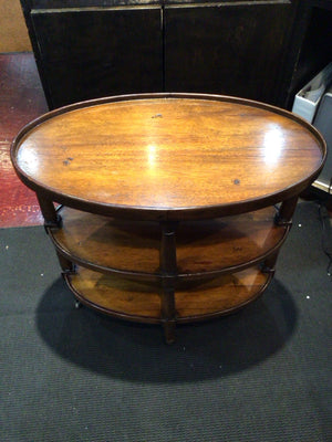 Side Wood Tiered Accent Brown Table