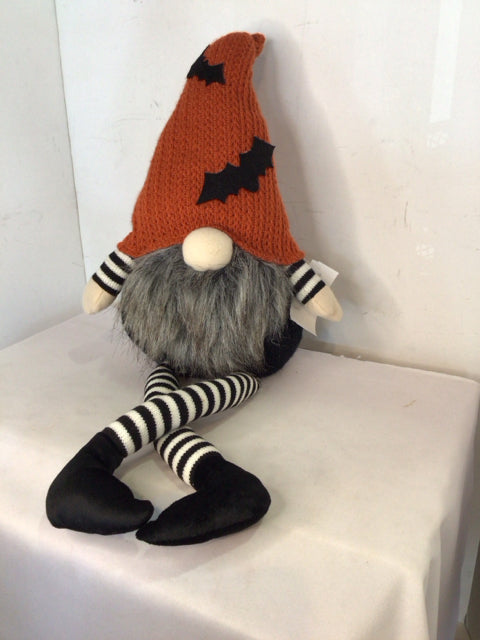 Orange/Black Knit Gnome Figure Holiday Item
