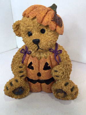 Boyd's Light Up Tan/Orange Resin Bear Halloween Holiday Item
