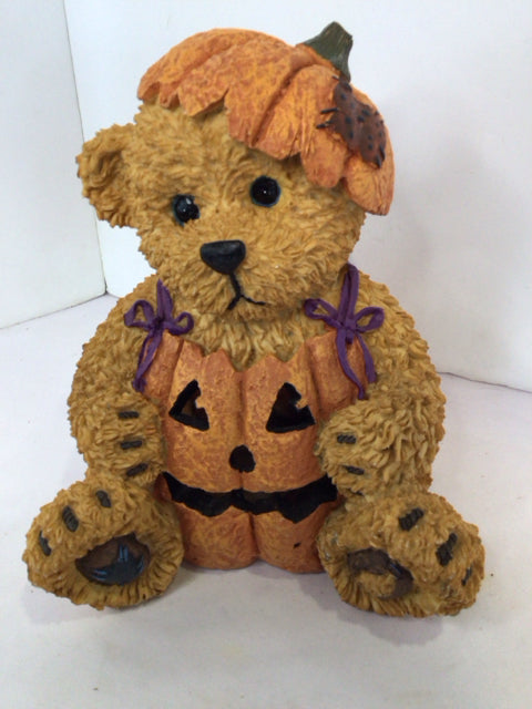 Boyd's Light Up Tan/Orange Resin Bear Halloween Holiday Item