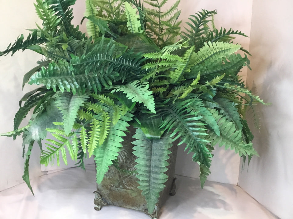 Green Fern In Planter Faux Plant