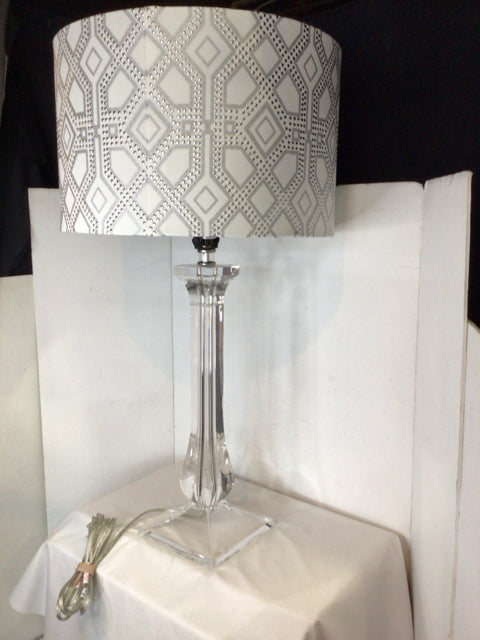 Pair Clear Acrylic Lamp Set