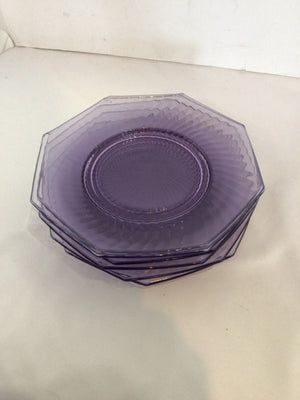 Set of 6 Purple Glass Plate Set