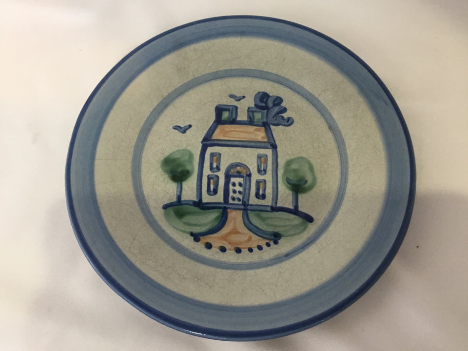 M.A. Hadley Gray/Blue Pottery Salad Plate