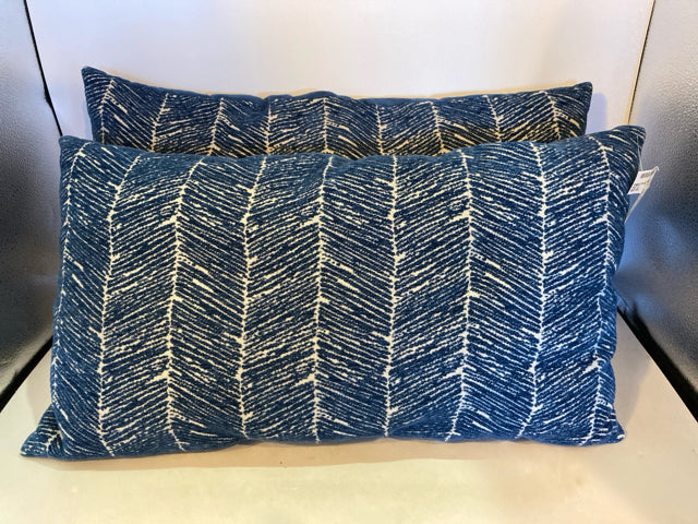 Rectangle Blue/White Cotton Pair Pillow Set