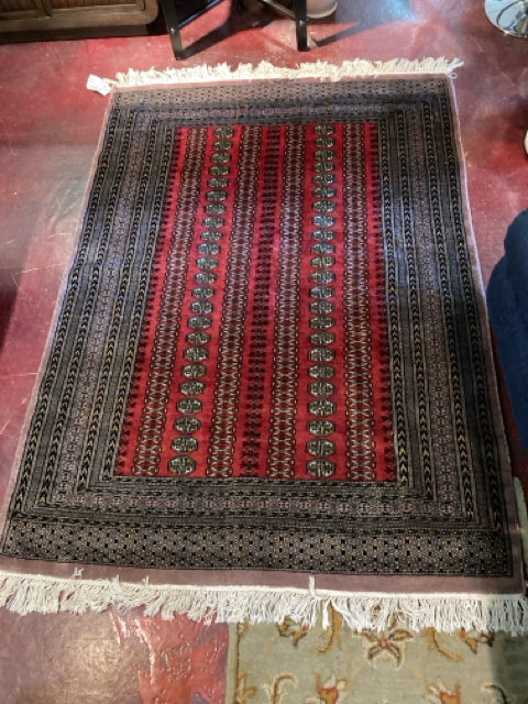 Persian Silk Hand Knotted Red/Blue Rug