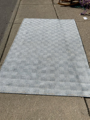 Indoor/outdoor Polyester Blue/White Rug