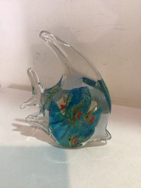 Blue Glass Fish Figurine