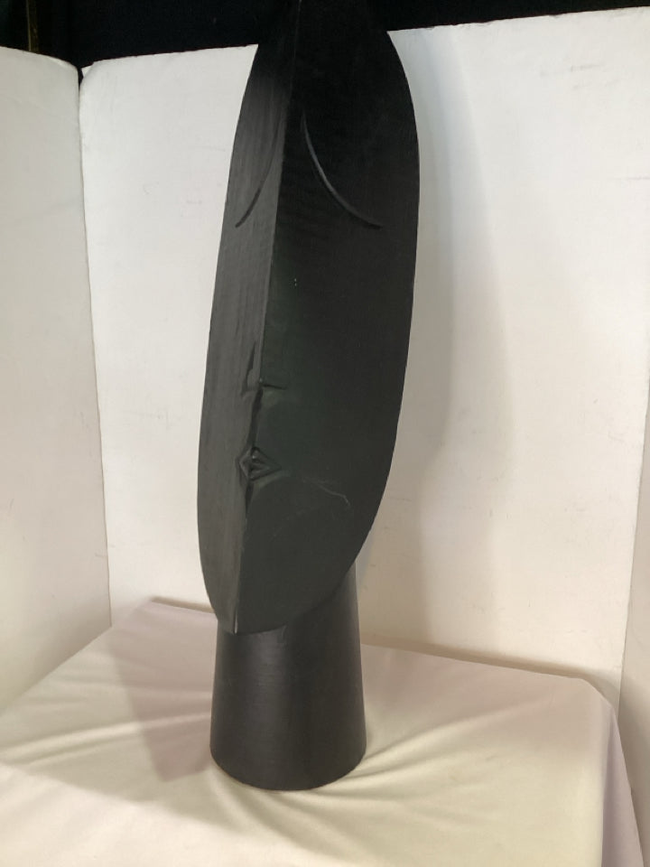 Ethnic Black Wood Face Statue