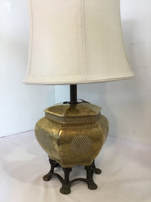 Vintage Gold/White Metal Lamp