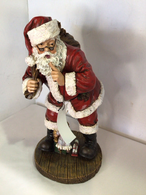 Figure Red/white Resin Santa Holiday Item