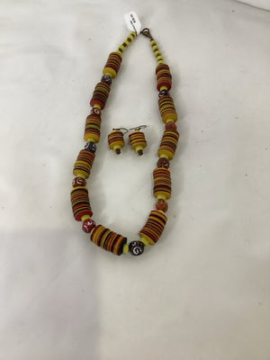 Multi-Color Stripe Necklace Set