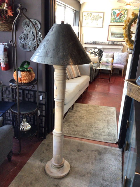 Rustic Light Wood Floor Lamp
