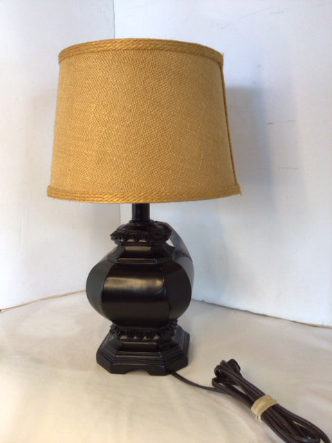 Table Black Wood Lamp
