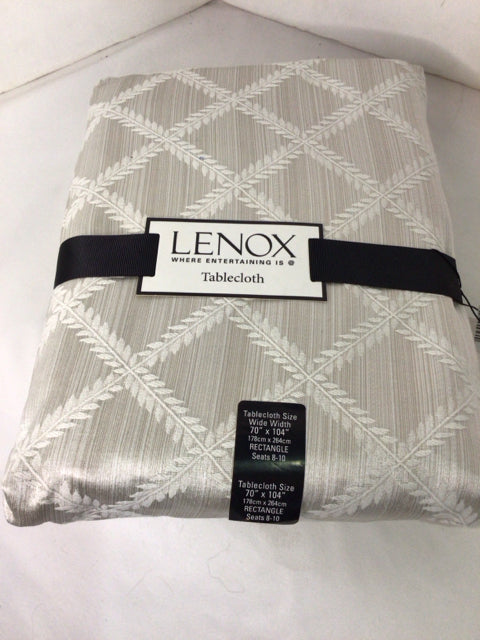 Lenox Silver Cotton Leaf Tablecloth