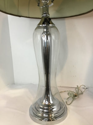 Clear/Silver Glass/Metal Lamp