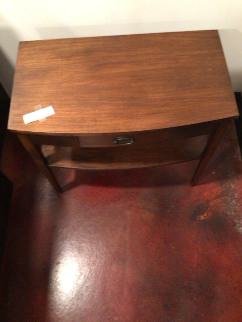 Side Wood Tiered 1 Drawer Brown Table