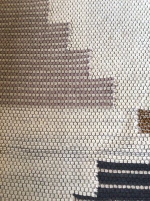 West Elm Wool Geometric Gray/White Rug