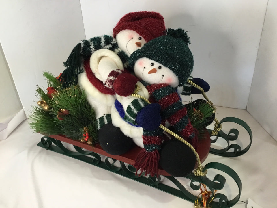 Sled Multi-Color Snowmen Holiday Item