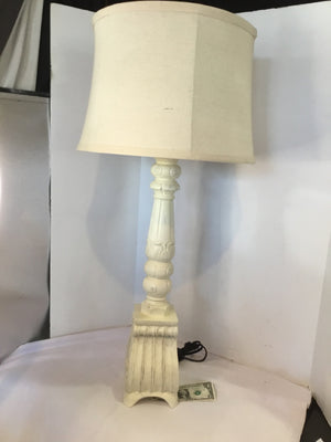 White Resin Column Lamp