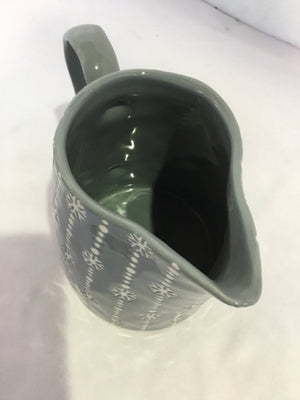 Potter's Studio Gray/White Pottery Snowflake Pitcher