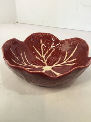 Bordallo Pinheiro Red Ceramic Cabbage Bowl