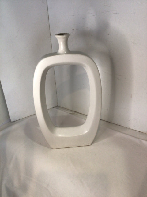 White Ceramic Circle Vase