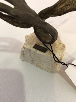 Brutalist Brass Hand Statue