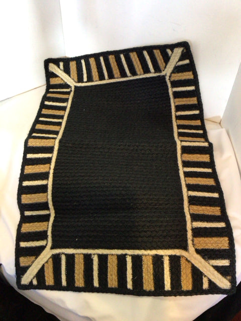 Jute Door Mat Black/Tan Rug