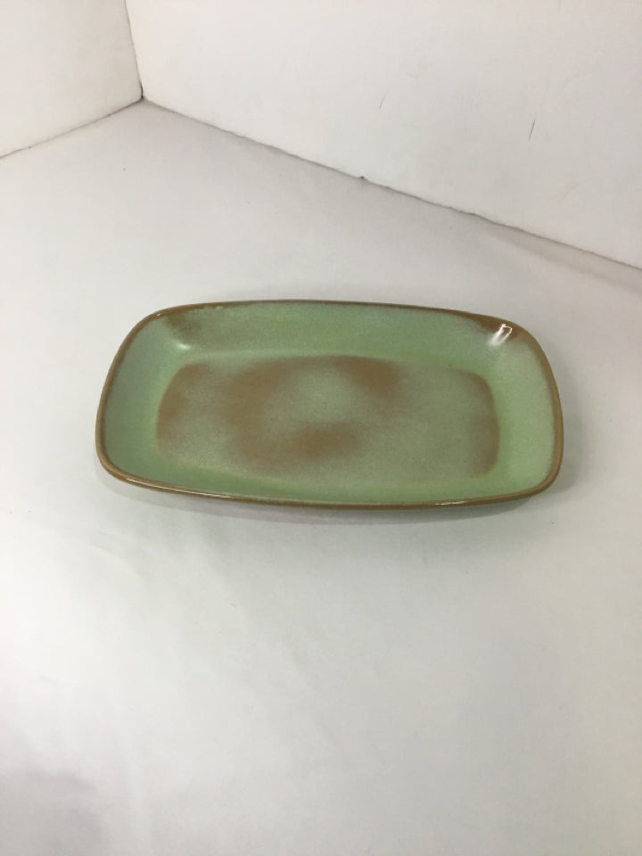 FRANKOMA Vintage Mid-Century Green Pottery Platter