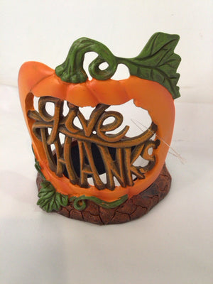 Scentsy Thanksgiving Orange/Brown Resin Votive Candle Holder