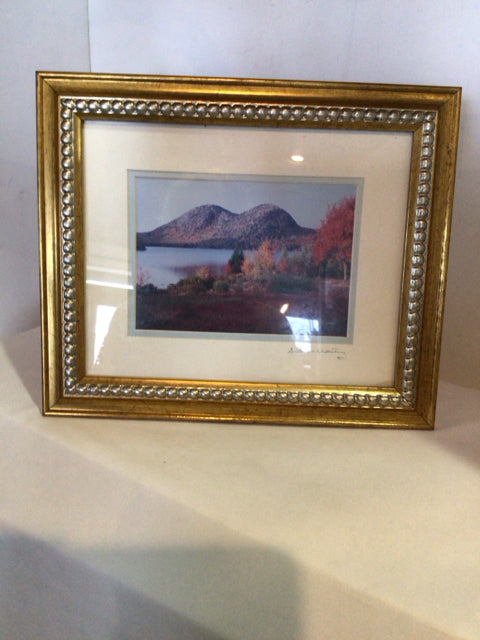 Signed Fall Multi-Color Mountains Framed Art