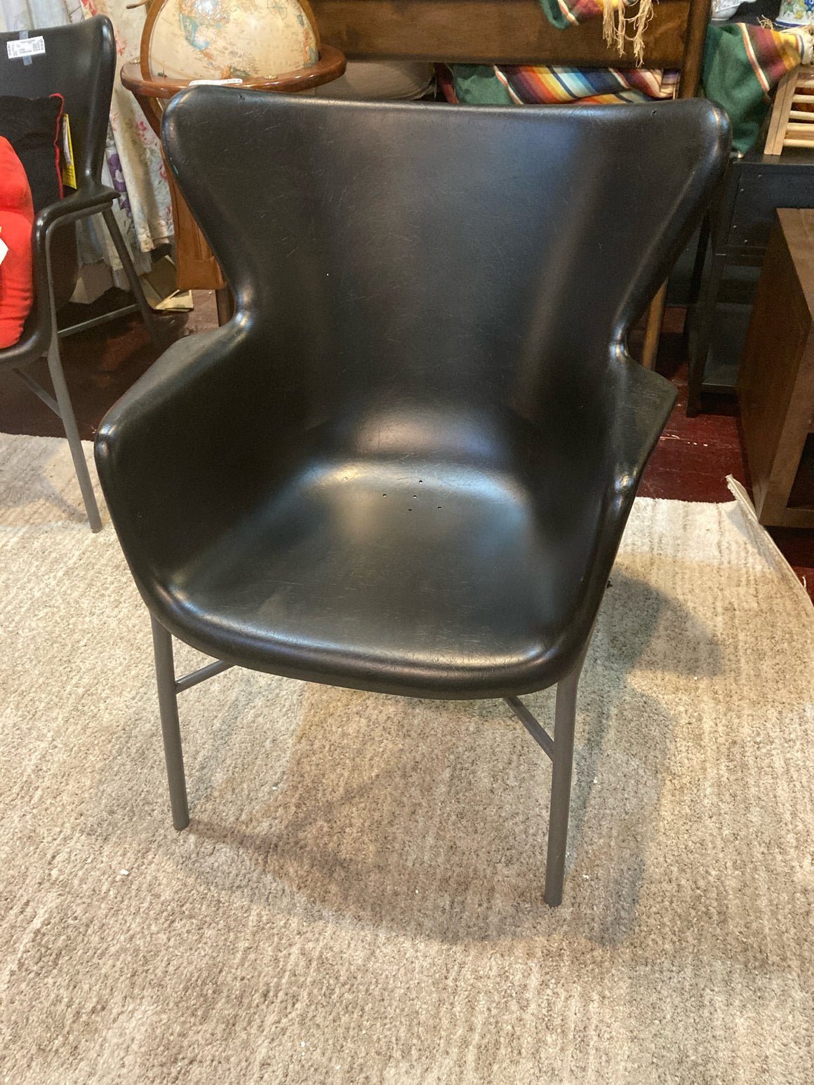 Mid-Century Fiberglass Black Chair