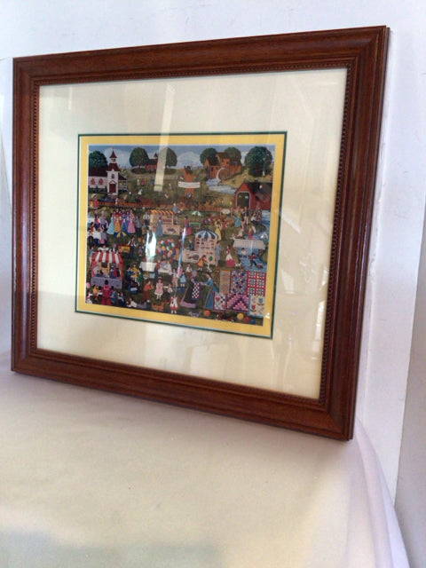 Traditional Multi-Color People Framed Art